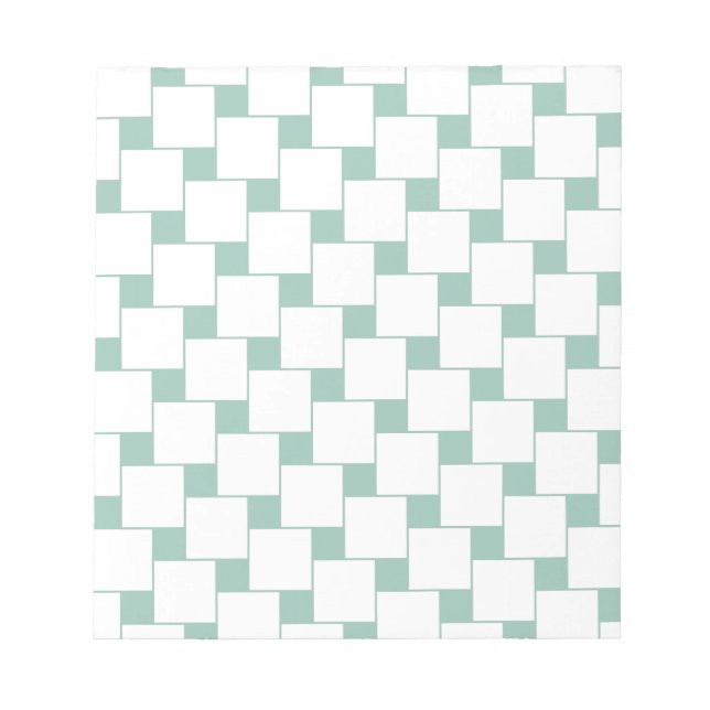 Fun Woven Squares Minze Green Notizblock (Vorderseite)