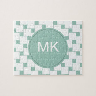 Fun Woven Squares Minze Green Puzzle