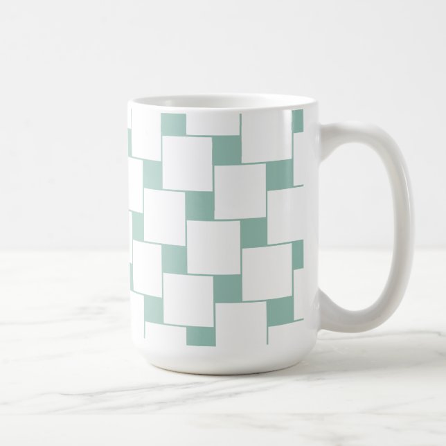 Fun Woven Squares Minze Green Tasse (Rechts)
