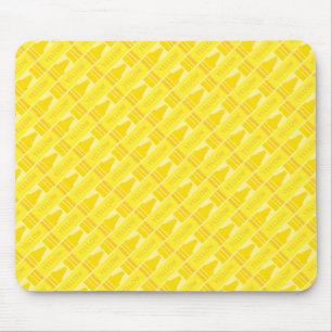 Fun Yellow Crayon Pattern Mousepad