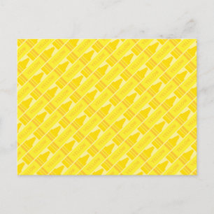 Fun Yellow Crayon Pattern Postkarte