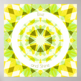Fun Yellow Green Rise und Shine Star Motivierend Poster