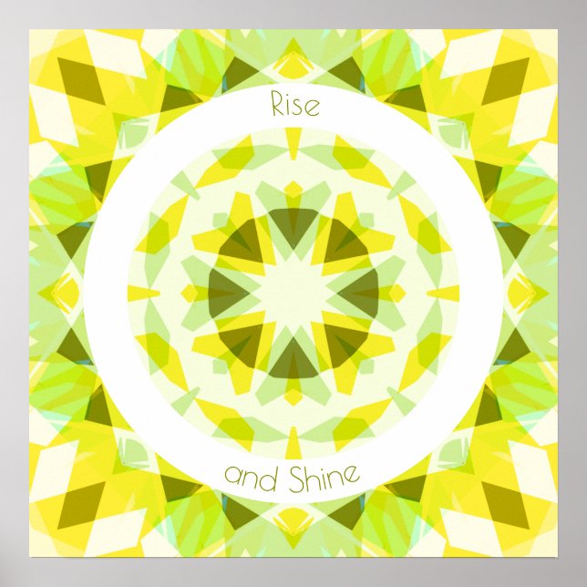 Fun Yellow Green Rise und Shine Star Motivierend Poster (Vorne)
