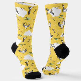 Fun Yellow Seagull Sea Birds Seaside Beach Socken