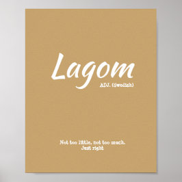 Fun Yellow Swedish Lagom Definition Poster