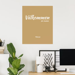 Fun Yellow Swedish Welcome Definition Poster