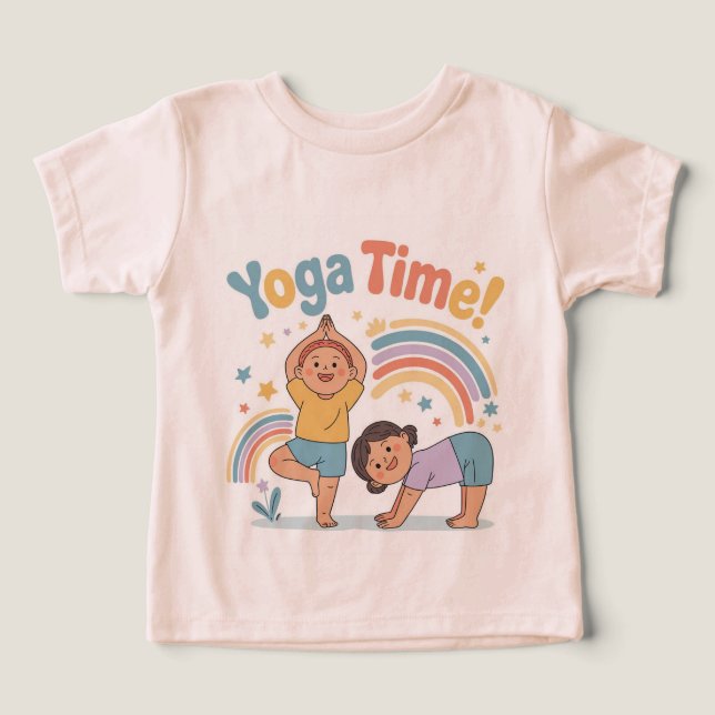 Fun yoga pose active play kids tee (Design Vorderseite)