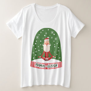 Fun Yogi Yoga Santa Nama Sleigh Schneeberg Große Größe T-Shirt