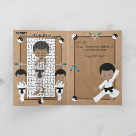 Fun you are a-Maze ing Black Boys Karate Birthday Karte