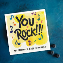 Fun You Rock Yellow Watercolor Musiknoten Paint