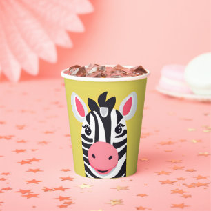 Fun Zebra Face Safari Zoo Wilder Dschungel Geburts Pappbecher