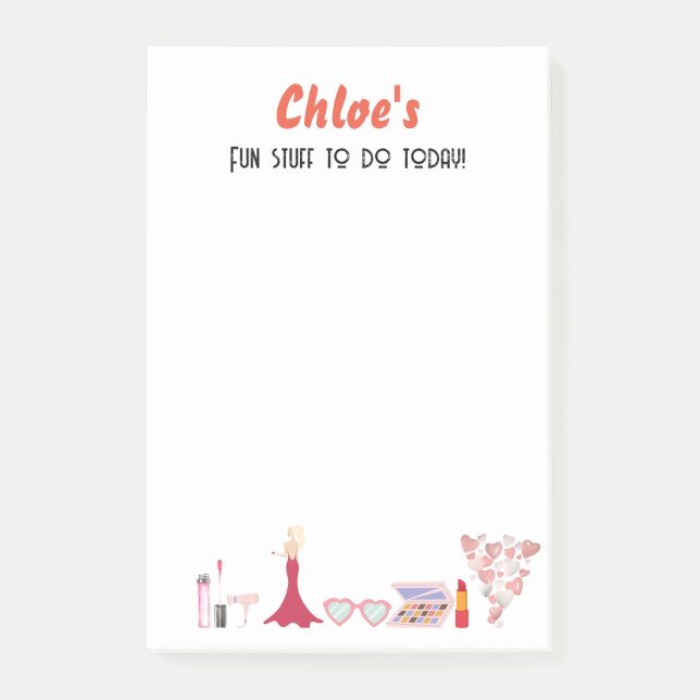 Fun Zeug zu tun heute /bearbeitbarer Text Post-it Klebezettel (Vorderseite)