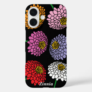 Fun Zinnia Blume Design personalisiert iPhone 16 Hülle