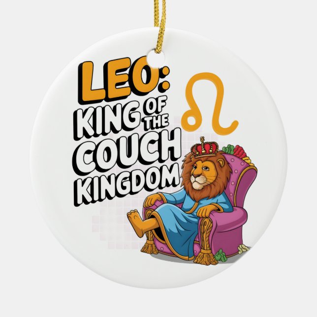 Fun Zodiac Leo Design Keramik Ornament (Vorne)