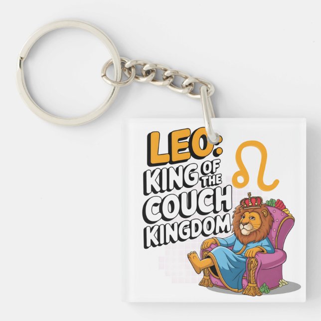 Fun Zodiac Leo Design Schlüsselanhänger (Vorderseite)