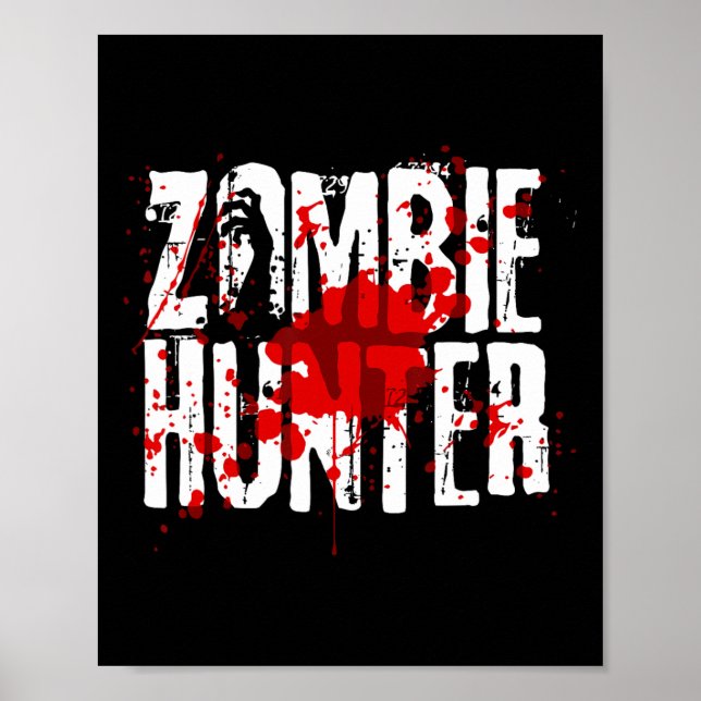 Fun Zombie Hunter Design für Jungs Mädchen Hallowe Poster (Vorne)