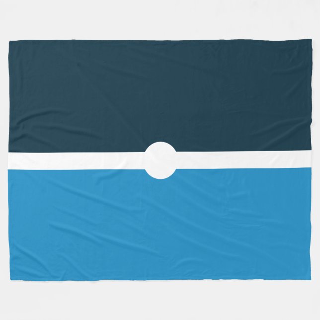 Fun Zwei Tone Ocean Extravaganter weißer Farbblock Fleecedecke (Vorderseite (Horizontal))