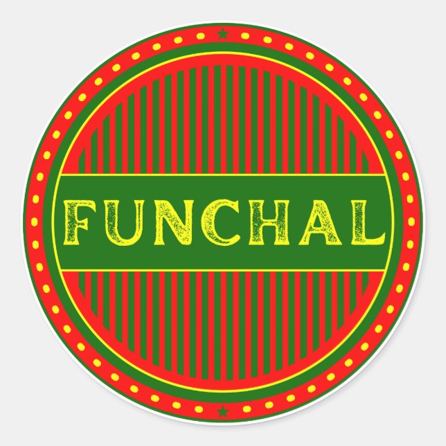 Funchal City Pride Emblem – Portuguese Identity Runder Aufkleber (Vorderseite)