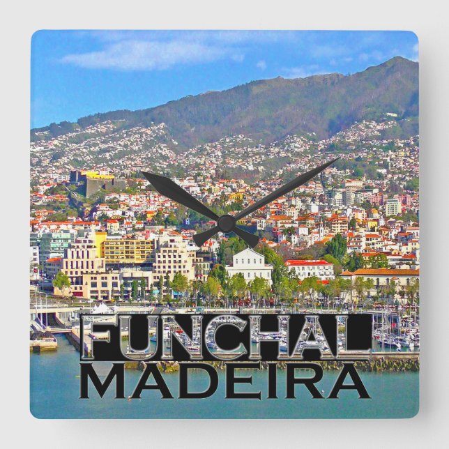 Funchal Quadratische Wanduhr (Vorderseite)