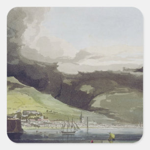 Funchall, Platte 1 von 'A Voyage to Cochinchina' b Quadratischer Aufkleber