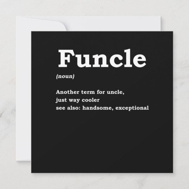 Funcle Funny Uncle Family Member Best Uncle Gift Einladung (Vorderseite)