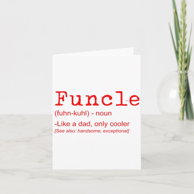 Functional Definition Funny Joke-Geschenk für Onke Karte (Vorderseite)