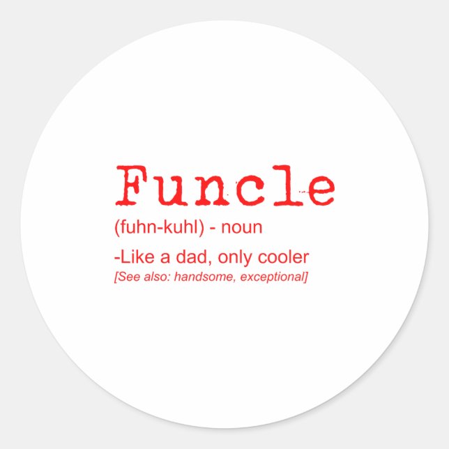 Functional Definition Funny Joke-Geschenk für Onke Runder Aufkleber (Vorderseite)