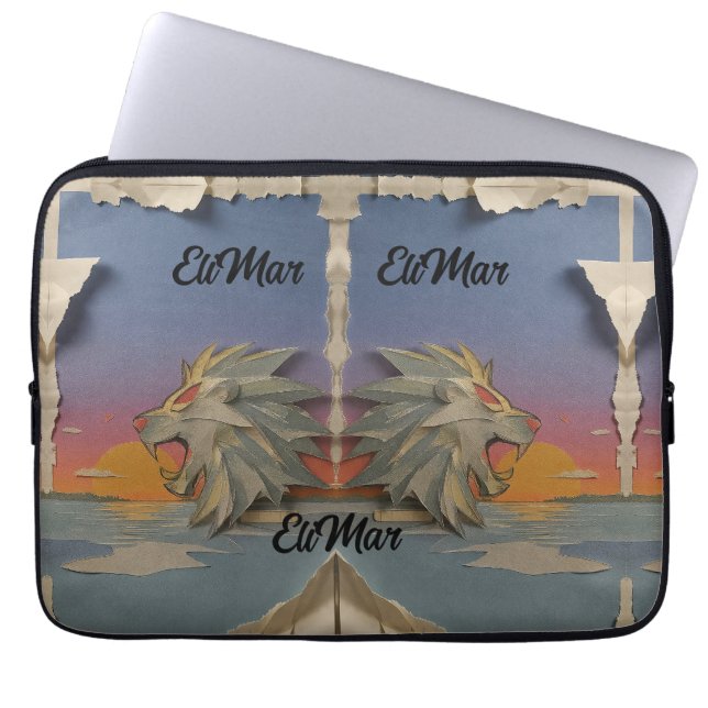 Funda Laptop 13" Neopreno León Rugiendo Papcut Laptopschutzhülle (Vorderseite)