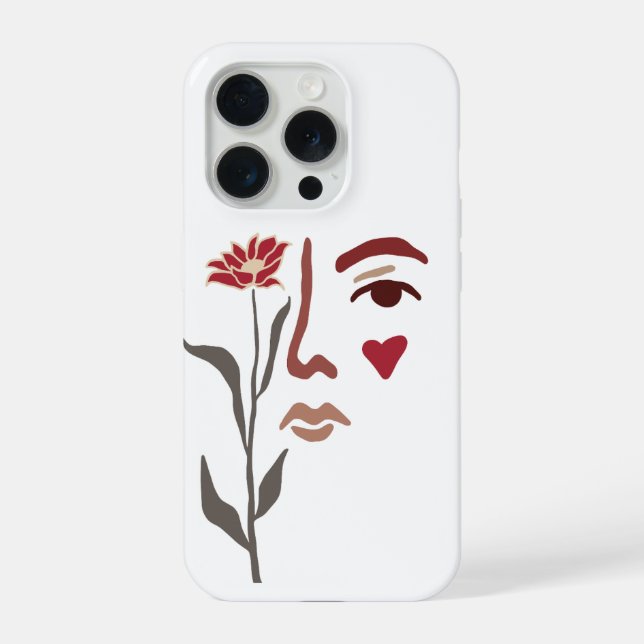 Funda Line Art Rostro iPhone Hülle (Rückseite)