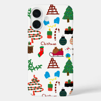 Funda Navidad Doodle  iPhone 16 Hülle