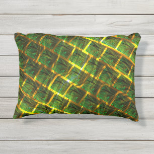 Fundo com imagem verde sob grade dourada? kissen für draußen