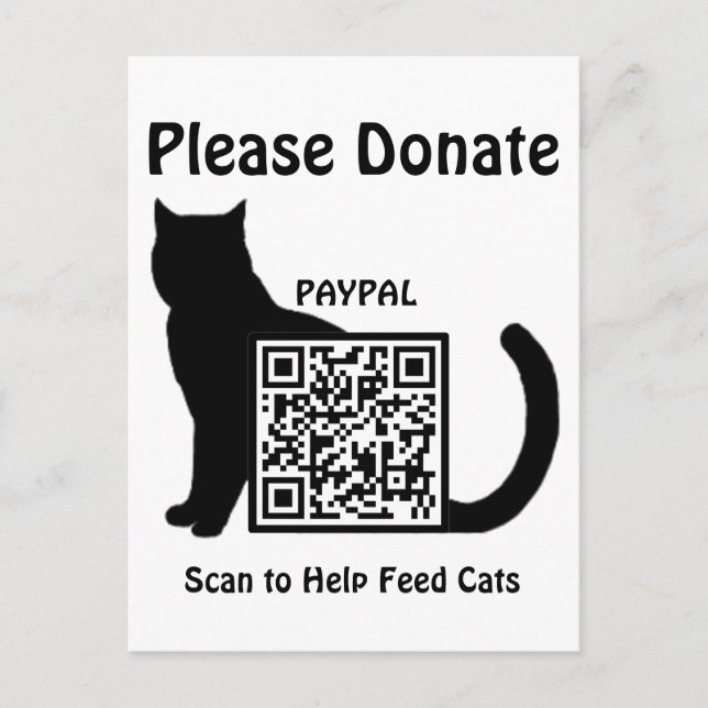 Fundraiser Animal Shelter QR Code Spenden Postkarte (Vorderseite)