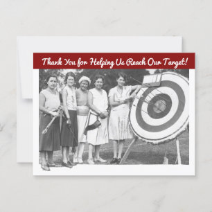 Fundraiser dankt Ihnen Funny Vintag Women's Archer Postkarte