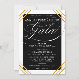 FUNDRAISIERENDES GALA Event extravaganter Goldrahm Einladung