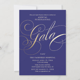 Fundraising-Gala-Einladung Navy Blau Einladung