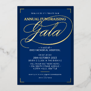 FUNDRAISING-GALA elegantes Ereignis fancy Schrift Folieneinladung