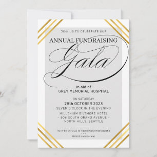 FUNDRAISING GALA Ereignis extravaganter Goldrahmen Einladung