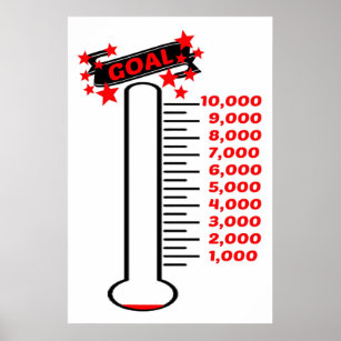 Fundraising Goal Thermometer 10K Ziel Poster