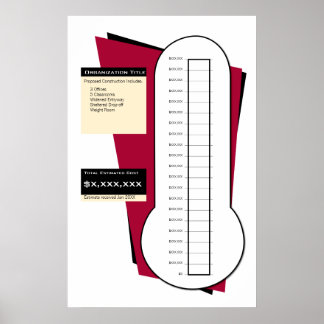 Fundraising Thermometer in Rot - 20 Abschnitte Poster
