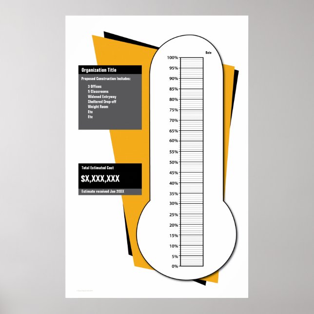 Fundraising-Thermometer nach Prozentanteil Poster (Vorne)