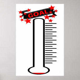 Fundraising-Ziel Thermometer BLANK Ziel Poster