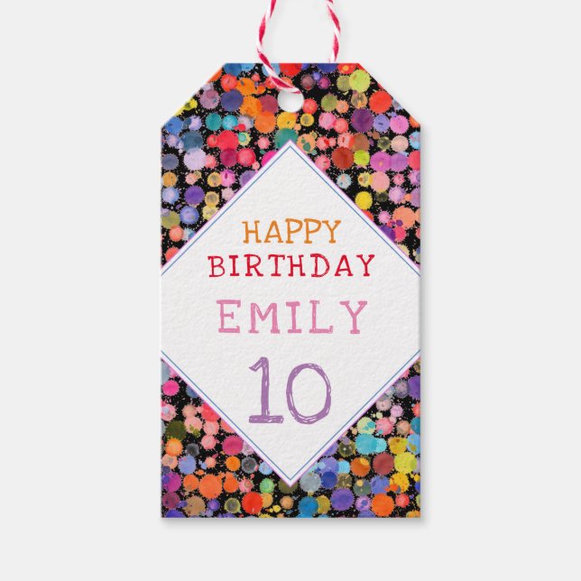 Fundus Colorful Watercolor Paint Blocks Kindergebu Geschenkanhänger (Vorderseite)