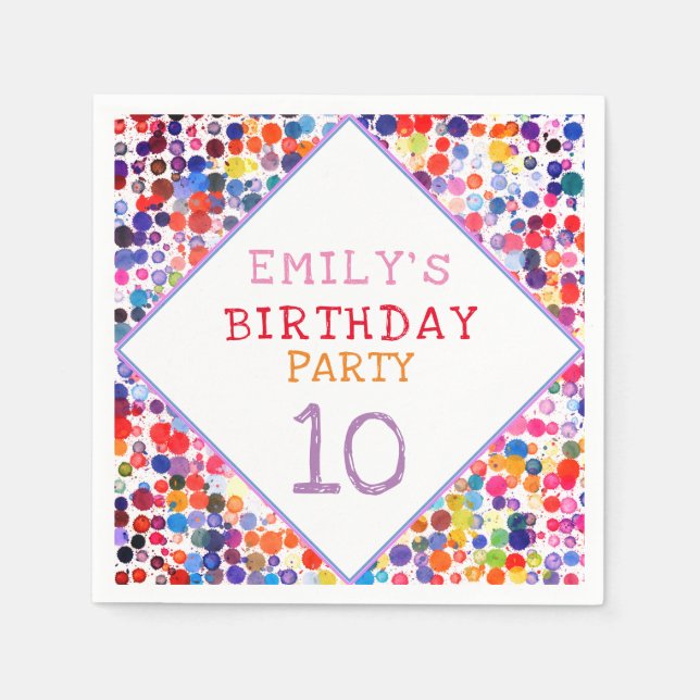 Fundus Colorful Watercolor Paint Blocks Kindergebu Serviette (Vorderseite)