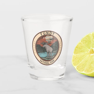 Fundy National Park Canada Moose Abzeichen Schnapsglas