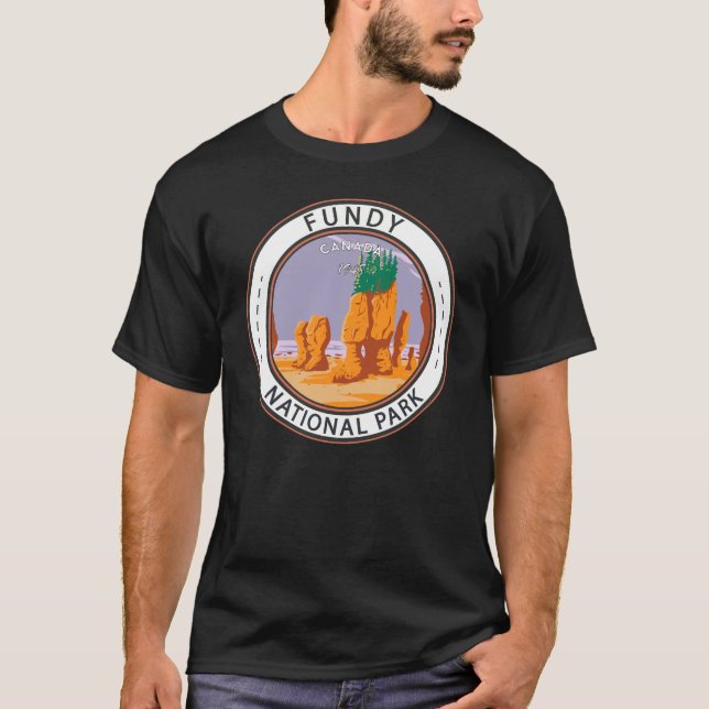 Fundy National Park Canada Vintag Abzeichen T-Shirt (Vorderseite)