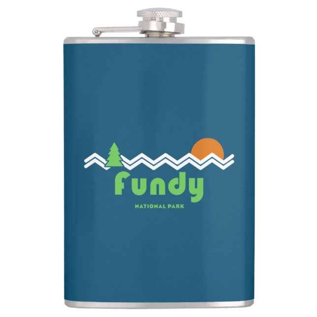 Fundy National Park Retro Flachmann (Vorderseite)