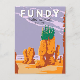 Fundy Nationalpark Kanada Reise Kunst Vintage Postkarte