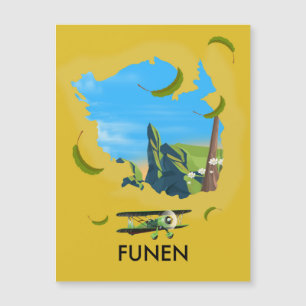Funen, Dänemark Karte Reiseplakat