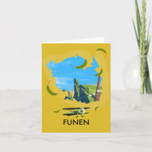 Funen, Dänemark Karte Reiseplakat