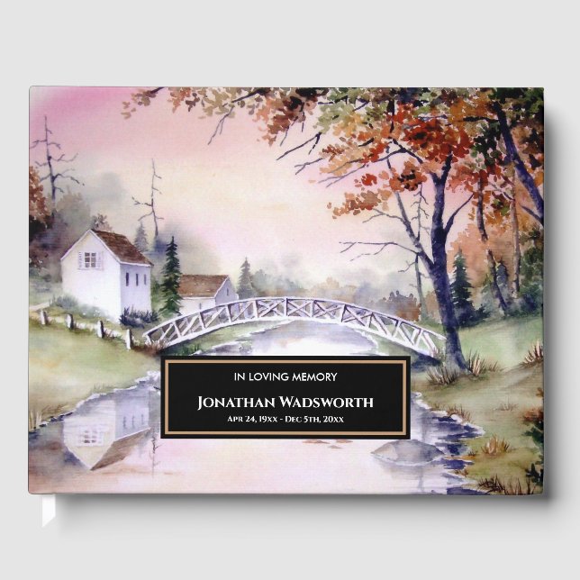 Funeral Arched Bridge New England Landscape Gästebuch (Vorderseite)